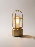 Small Touch Gold Table Lamp for Small Spaces - 3 Way Dimmable Industrial Bedside Lamp - Steampunk Antique Nightstand Desk for Bedroom, Living Room (Bulb Included)